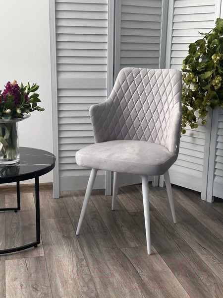 Изображение товара Стул M-City Herman / 461MC05508 (светло-серый BM-4 велюр/белый)