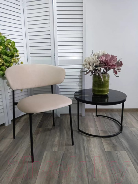 Изображение товара Стул M-City Леонардо / 455M05727 (H-06 бежевый велюр/черный)