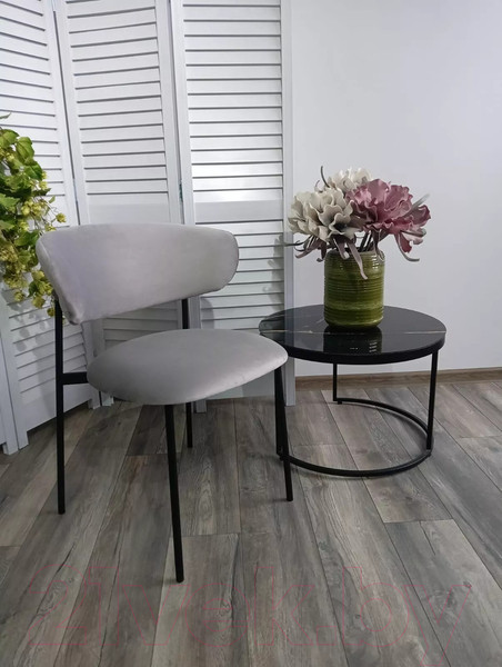 Изображение товара Стул M-City Леонардо / 455M05728 (H-09 светло-серый велюр/черный)