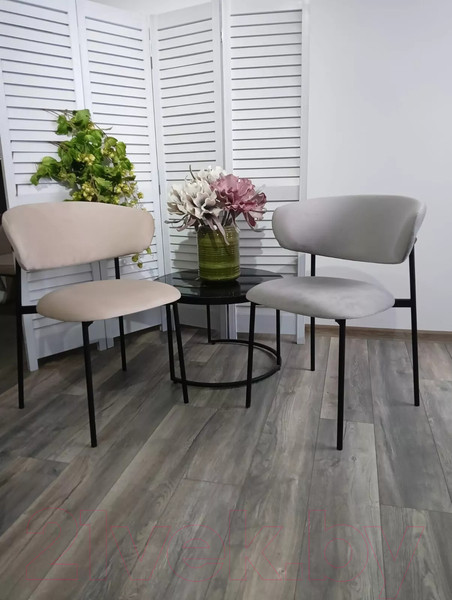 Изображение товара Стул M-City Леонардо / 455M05728 (H-09 светло-серый велюр/черный)