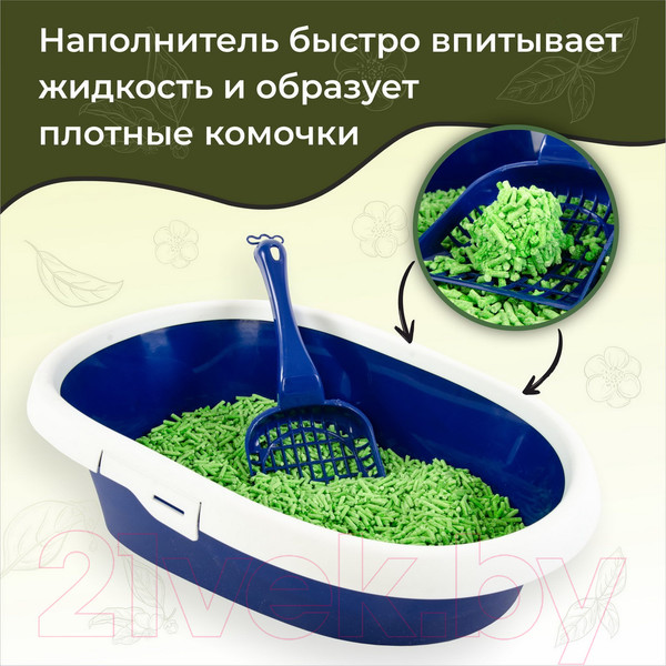 Изображение товара Наполнитель для туалета EliteCat Tofu Green Tea растительный / 6003/EC (6л/2.7кг)