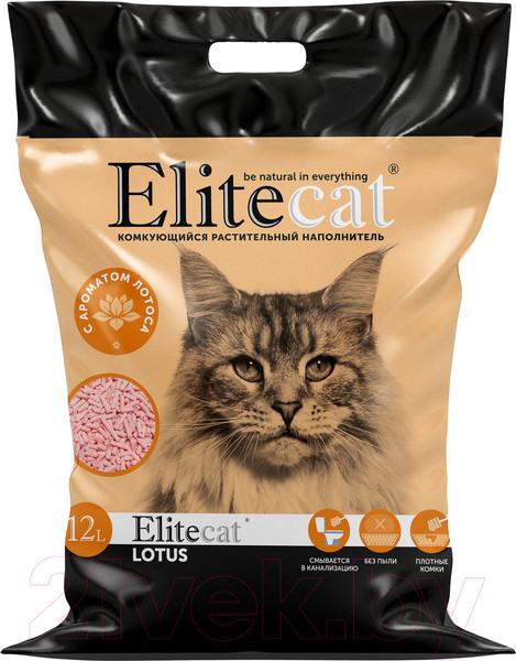 Изображение товара Наполнитель для туалета EliteCat Tofu Lotus растительный / 6058/EC (12л/5.4кг)