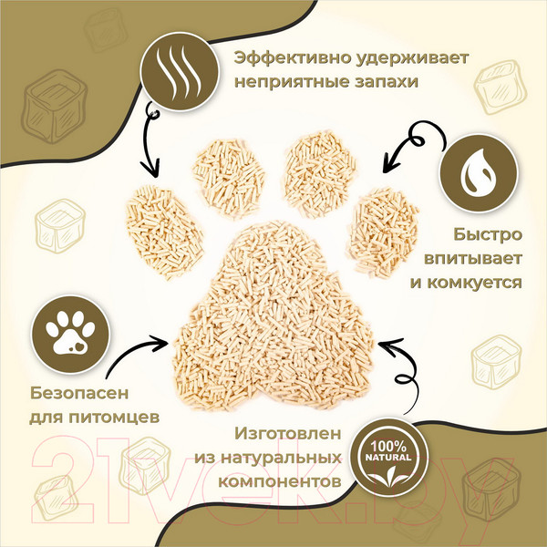 Изображение товара Наполнитель для туалета EliteCat Tofu Original растительный / 6034/EC (12л/5.4кг)