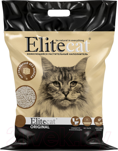 Изображение товара Наполнитель для туалета EliteCat Tofu Original растительный / 6027/EC (6л/2.7кг)