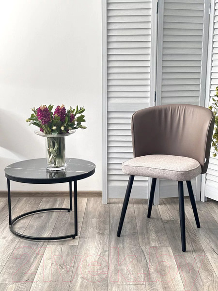 Изображение товара Стул M-City Моне / 480M05673 (Rovena Biscut ткань/Orakul 290 экокожа/черный)