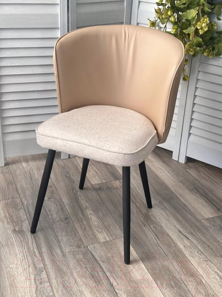 Изображение товара Стул M-City Моне / 480M05672 (Rovena Ivori ткань/Orakul 130 экокожа/черный)