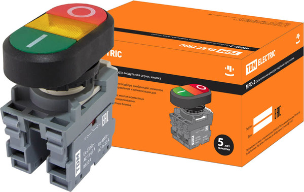 Изображение товара Кнопка для пульта TDM Двойная MPD2-11Y / SQ0747-0048 (зеленый/красный)