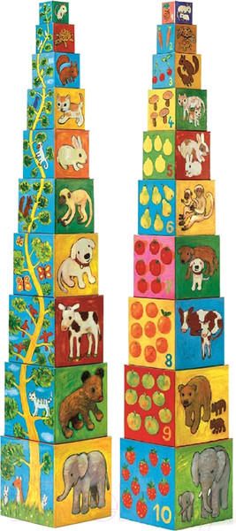 Изображение товара Развивающая игрушка Djeco Кубики-пирамида. Мои друзья / 08506