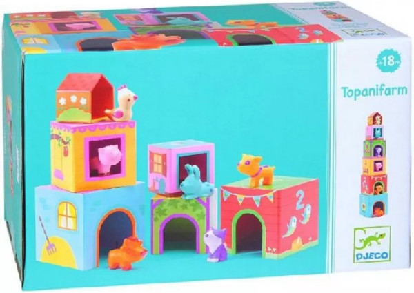 Изображение товара Развивающий игровой набор Djeco Пазл-кубики Ферма / 09108