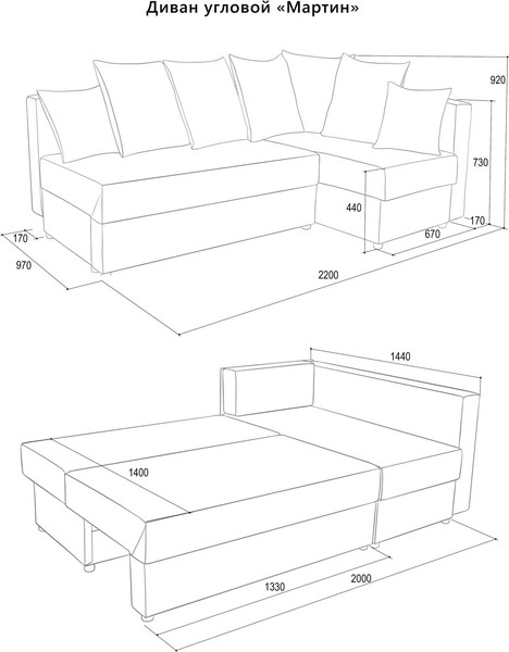 Изображение товара Диван угловой Аквилон Мартин (бинго шоколад/сноу аква/ультра минт)