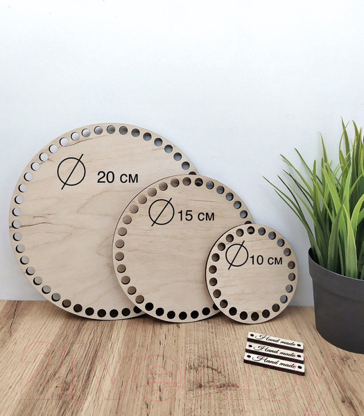 Изображение товара Набор заготовок для творчества ОМурМебель Донышко для вязания круглое 10см, 15см, 20см (3шт)