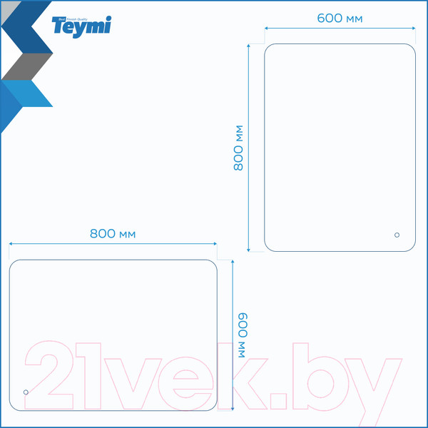 Изображение товара Зеркало Teymi Solli Oreol Pro 60x80 / T20259 (подсветка, сенсор)