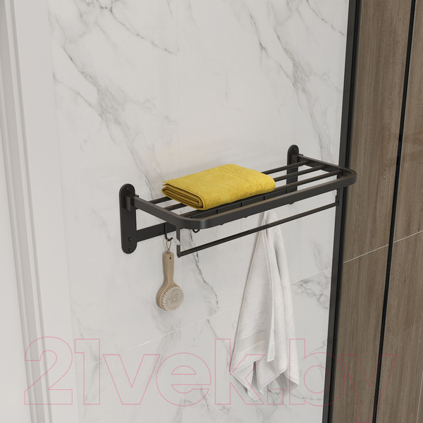 Изображение товара Полка для полотенца Teymi Lina / T90230 (черный матовый)
