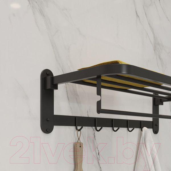 Изображение товара Полка для полотенца Teymi Lina / T90230 (черный матовый)