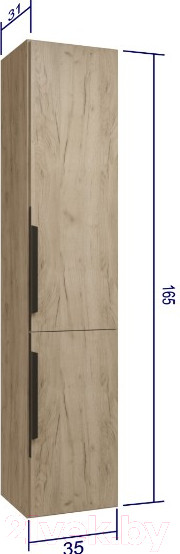 Изображение товара Шкаф-пенал для ванной Teymi Helmi / T60305 (дуб крафт/графит матовый)