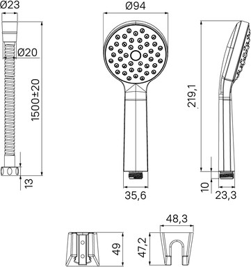 Изображение товара Душевой гарнитур IDDIS Buena BUE1FW0i16 (белый матовый)