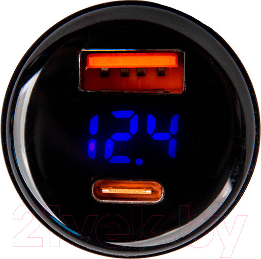 Изображение товара Адаптер питания автомобильный ACV RM37-2023V (черный, с вольтметром)