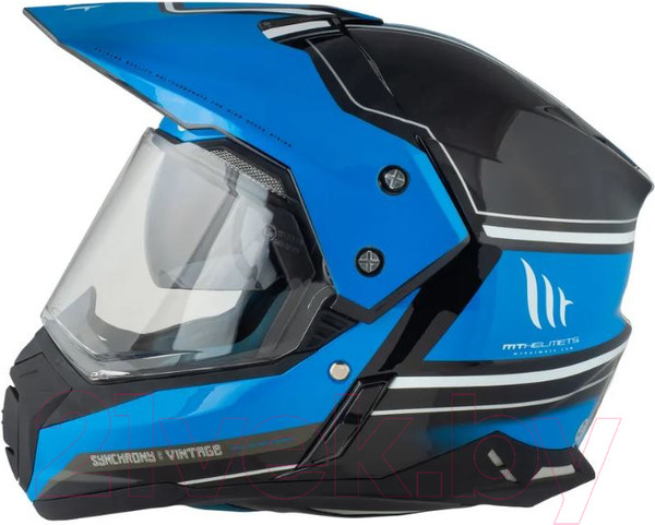 Изображение товара Мотошлем MT Helmets Synchrony Duo Sport Vintage ((S, глянцевый черный/синий перламутр)