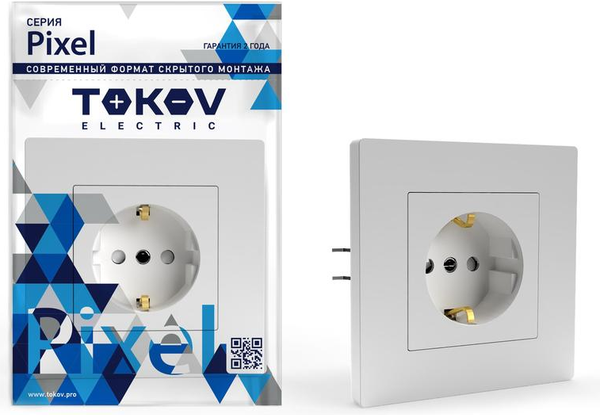 Изображение товара Розетка Tokov Electric Pixel TKE-PX-R1FZSF-C01 (белый)