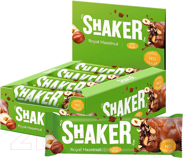 Изображение товара Набор протеиновых батончиков FitnesShock Shaker Фундук (12x35г)