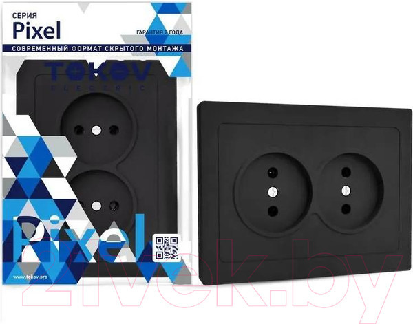 Изображение товара Розетка Tokov Electric Pixel TKE-PX-R2F-C14 (карбон)