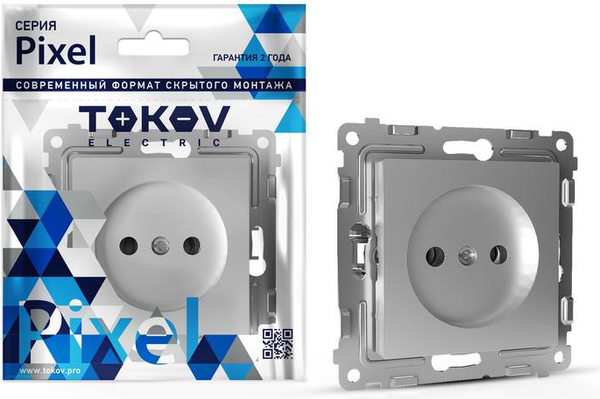 Изображение товара Розетка Tokov Electric Pixel TKE-PX-R1-C03 (алюминий)