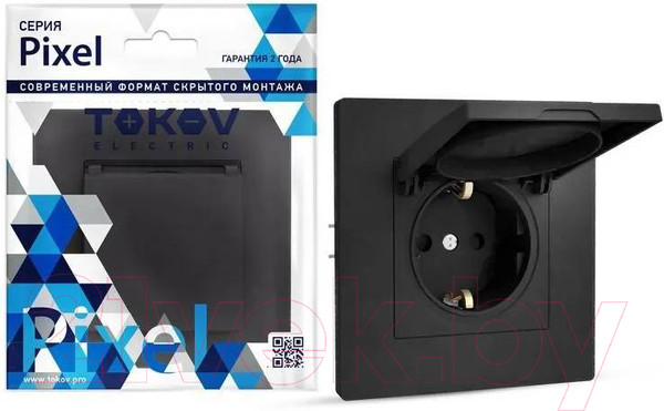 Изображение товара Розетка Tokov Electric Pixel TKE-PX-R1ZSW1-C14 (карбон)