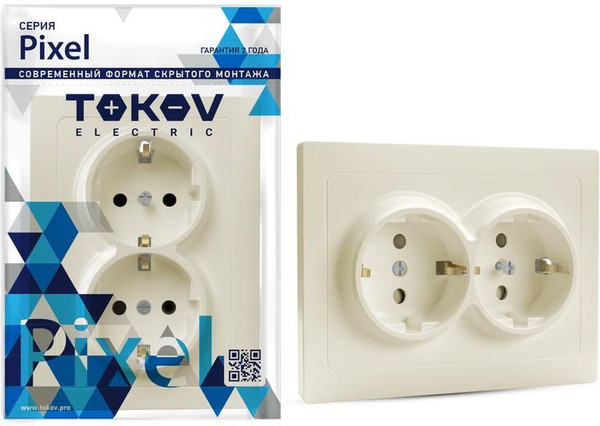 Изображение товара Розетка Tokov Electric TKE-PX-R2FZSF-C02 (бежевый)