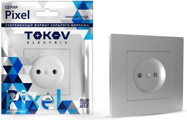 Изображение товара Розетка Tokov Electric Pixel TKE-PX-R1F-C03 (алюминий)