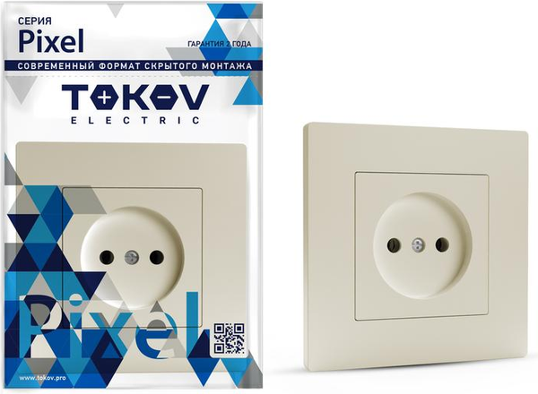 Изображение товара Розетка Tokov Electric Pixel TKE-PX-R1F-C02 (бежевый)