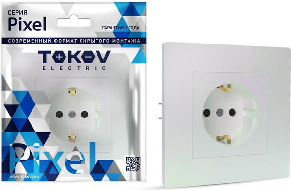 Изображение товара Розетка Tokov Electric Pixel TKE-PX-R1FZSF-C04 (перламутровый)