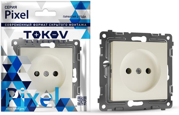 Изображение товара Розетка Tokov Electric Pixel TKE-PX-R1-C02 (бежевый)
