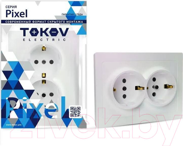 Изображение товара Розетка Tokov Electric Pixel TKE-PX-R2FZSF-C04 (перламутровый)