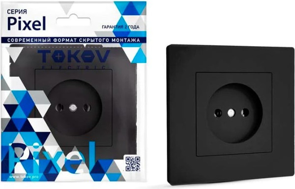 Изображение товара Розетка Tokov Electric Pixel TKE-PX-R1F-C14 (карбон)