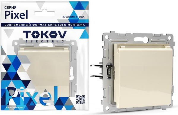 Изображение товара Розетка Tokov Electric Pixel TKE-PX-R1ZSW1-C02 (бежевый)