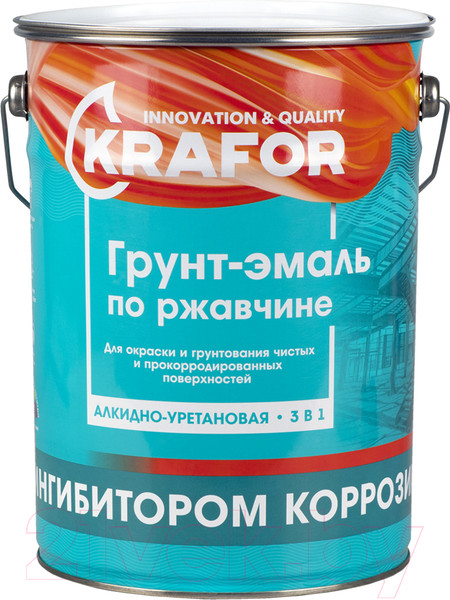 Изображение товара Грунт-эмаль Krafor По ржавчине (5.5кг, серый)