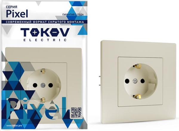 Изображение товара Розетка Tokov Electric TKE-PX-R1FZSF-C02 (бежевый)