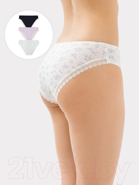 Изображение товара Комплект женских трусов Mark Formelle 412550-3 (р.94, цветочки на молочном)