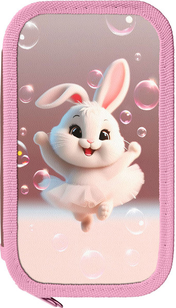 Изображение товара Пенал Schoolformat Зайки танцоры / ПК2-ЗТ (розовый)