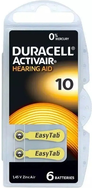 Изображение товара Комплект батареек Duracell 10 Activair Baterie DO APA.SLU 6BL (6шт)