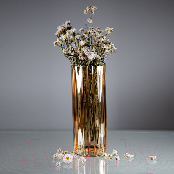 Изображение товара Ваза Элетех Тубо 8x20 / 4840900079 (рифленый янтарный)