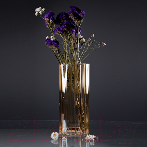 Изображение товара Ваза Элетех Тубо 9x20 / 4840900087 (рифленый янтарный)