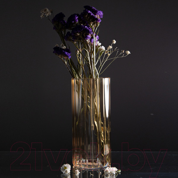 Изображение товара Ваза Элетех Тубо 9x20 / 4840900087 (рифленый янтарный)