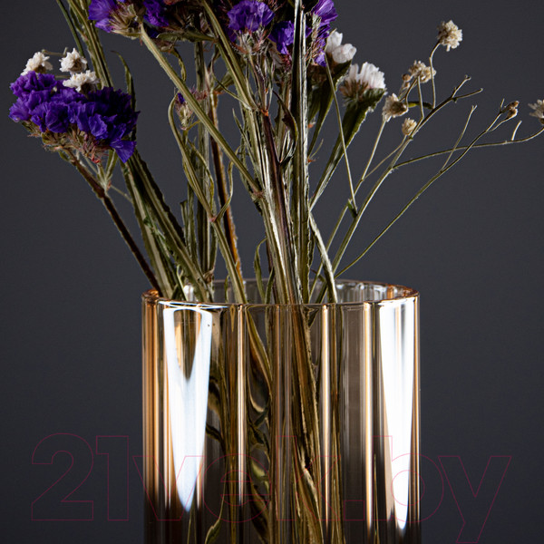 Изображение товара Ваза Элетех Тубо 9x20 / 4840900087 (рифленый янтарный)