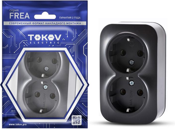 Изображение товара Розетка Tokov Electric Frea TKE-FR-R2Z-C14 (карбон)