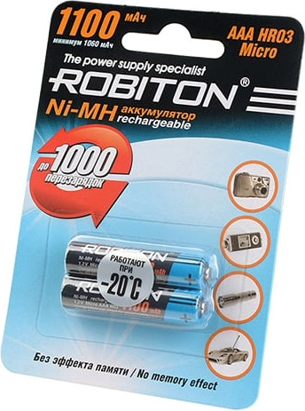 Изображение товара Комплект аккумуляторов Robiton 1100MHAAA-2 BL2 (2шт)