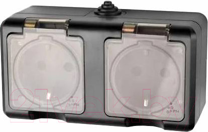 Изображение товара Розетка Tokov Electric Dita TKL-DT-R2Z-C14T-IP54 (карбон)