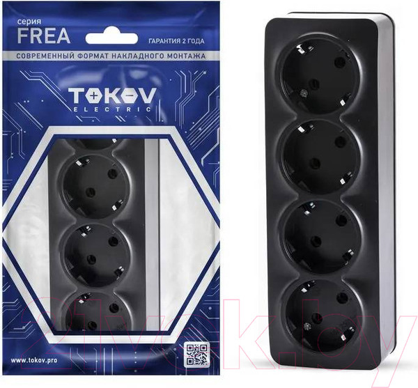 Изображение товара Розетка Tokov Electric Frea TKE-FR-R4Z-C14 (карбон)