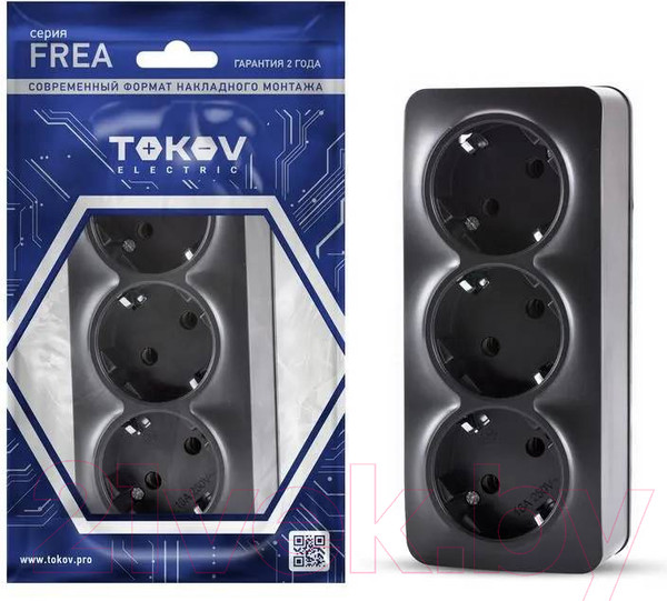 Изображение товара Розетка Tokov Electric Frea TKE-FR-R3Z-C14 (карбон)