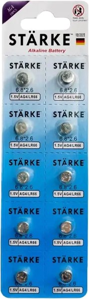 Изображение товара Комплект батареек Starke AG4 (10шт)